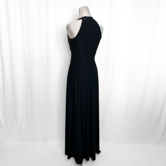 Alex Evenings Vintage 90s Beaded Halter Evening Gown Maxi Sheath Dress Classic - Picture 6 of 9